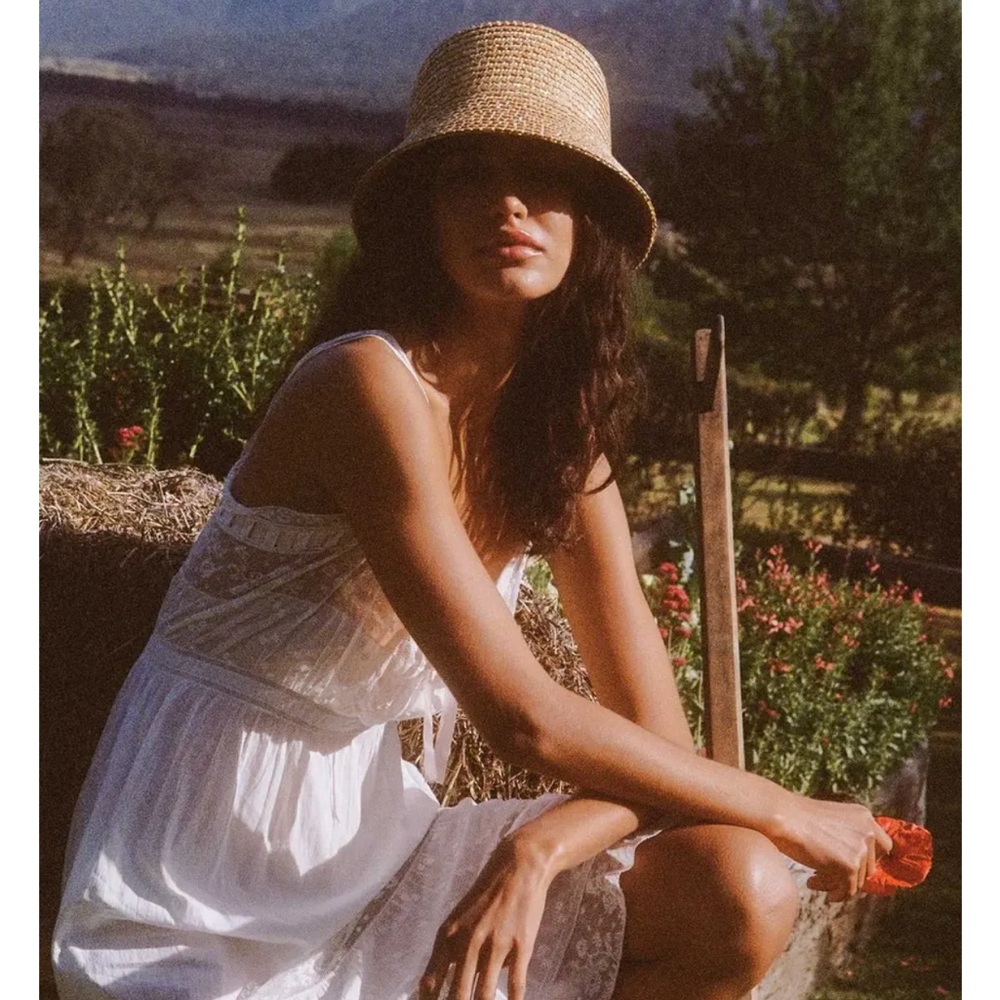 Lack Of Color Natural Straw Inca Bucket Hat - Picture 2 of 6